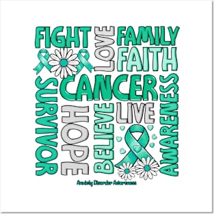 Anxiety Disorder Awareness - Fight love survivor ribbon Posters and Art